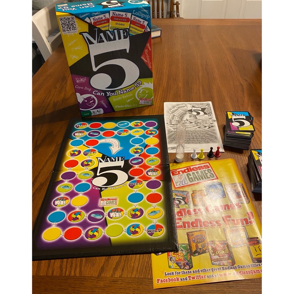 Can You Name 5? Family Trivia Board Game Night